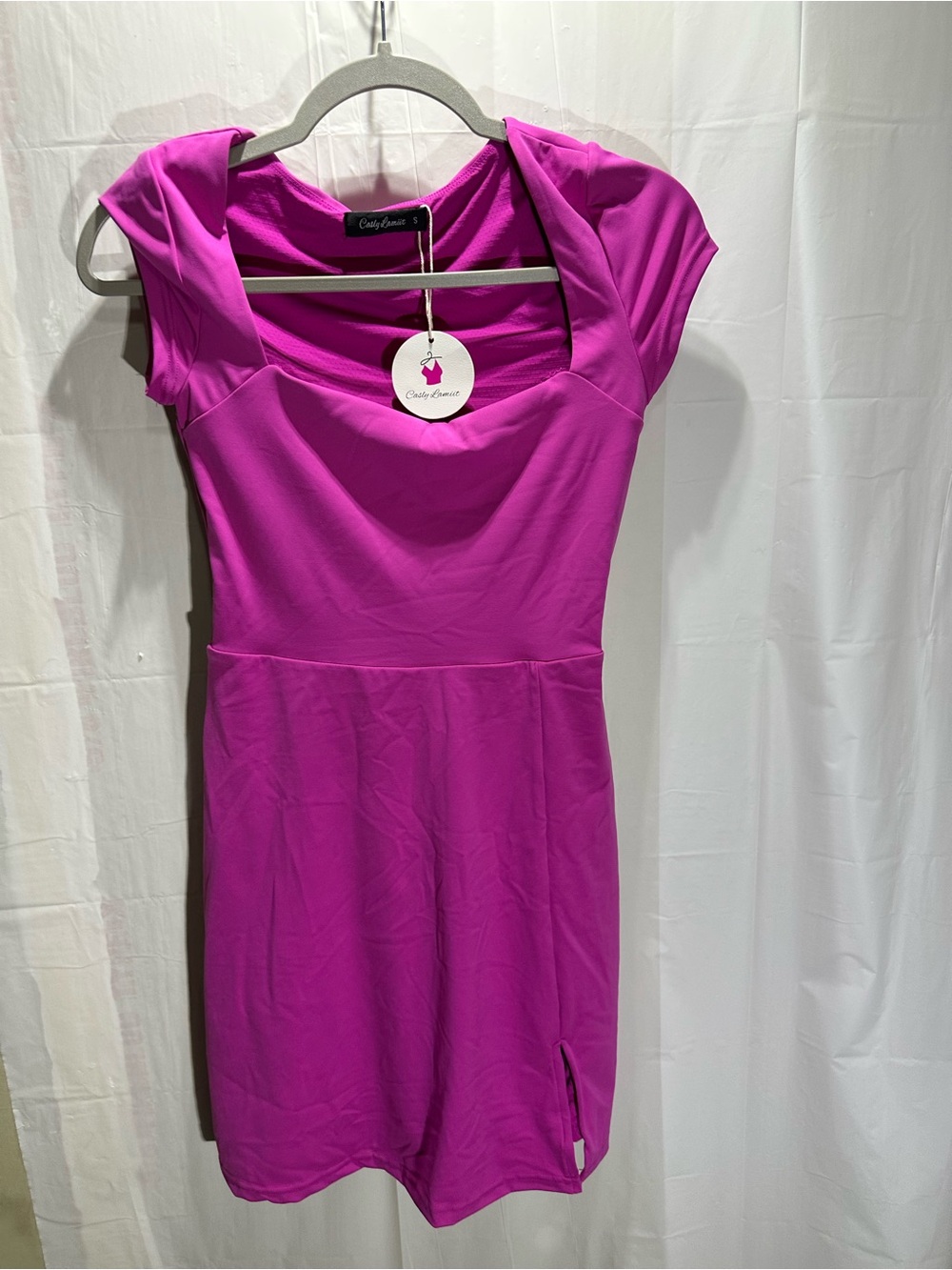 Casly Lamiit Women's S Square Neck Short Sleeve Mini Dress Y2K